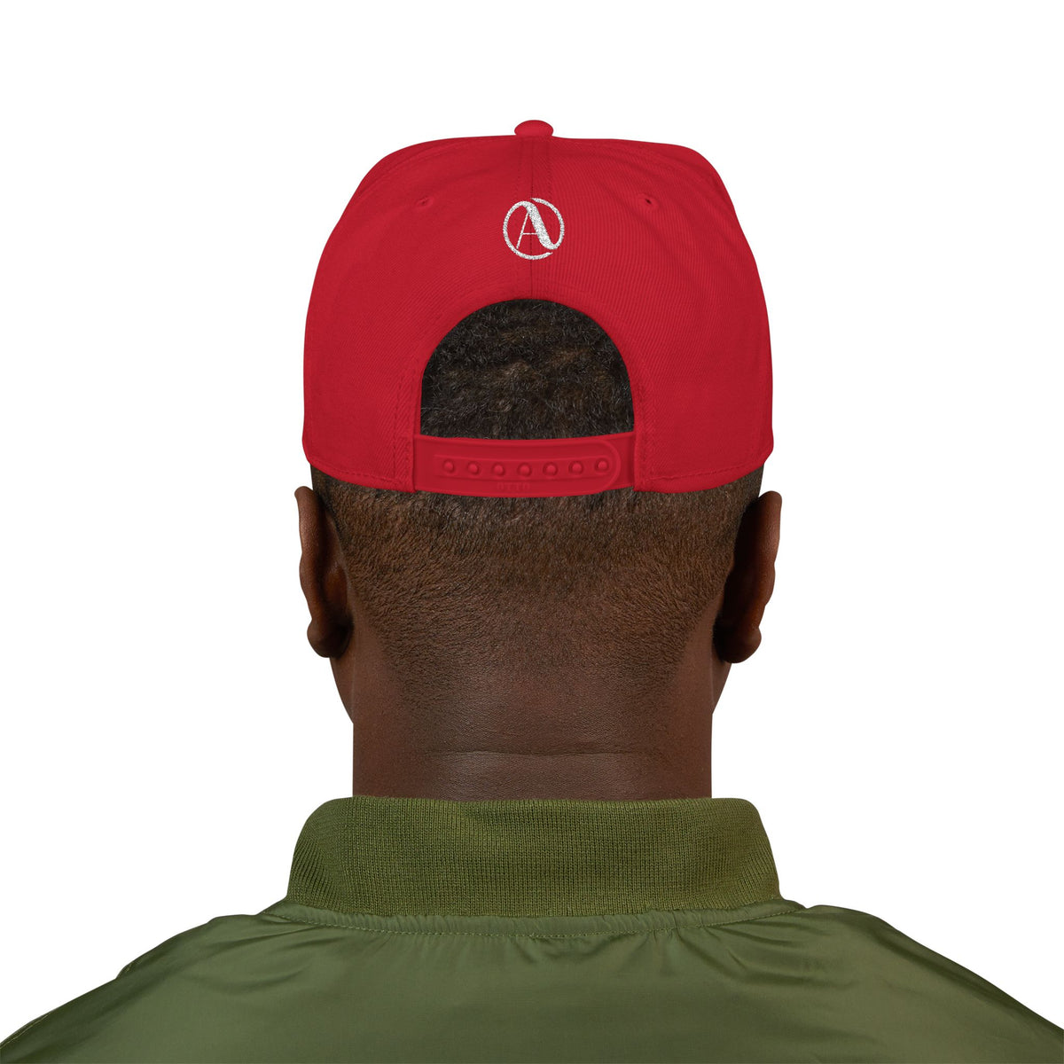 Embroidered A Circle Snapback Hat — Distressed Logo Streetwear Cap