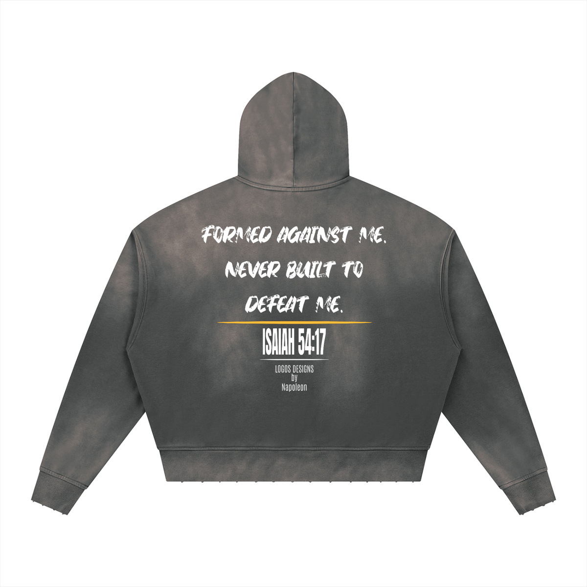 Unisex Sunfade Distressed Boxy Hoodie (Undefeated)