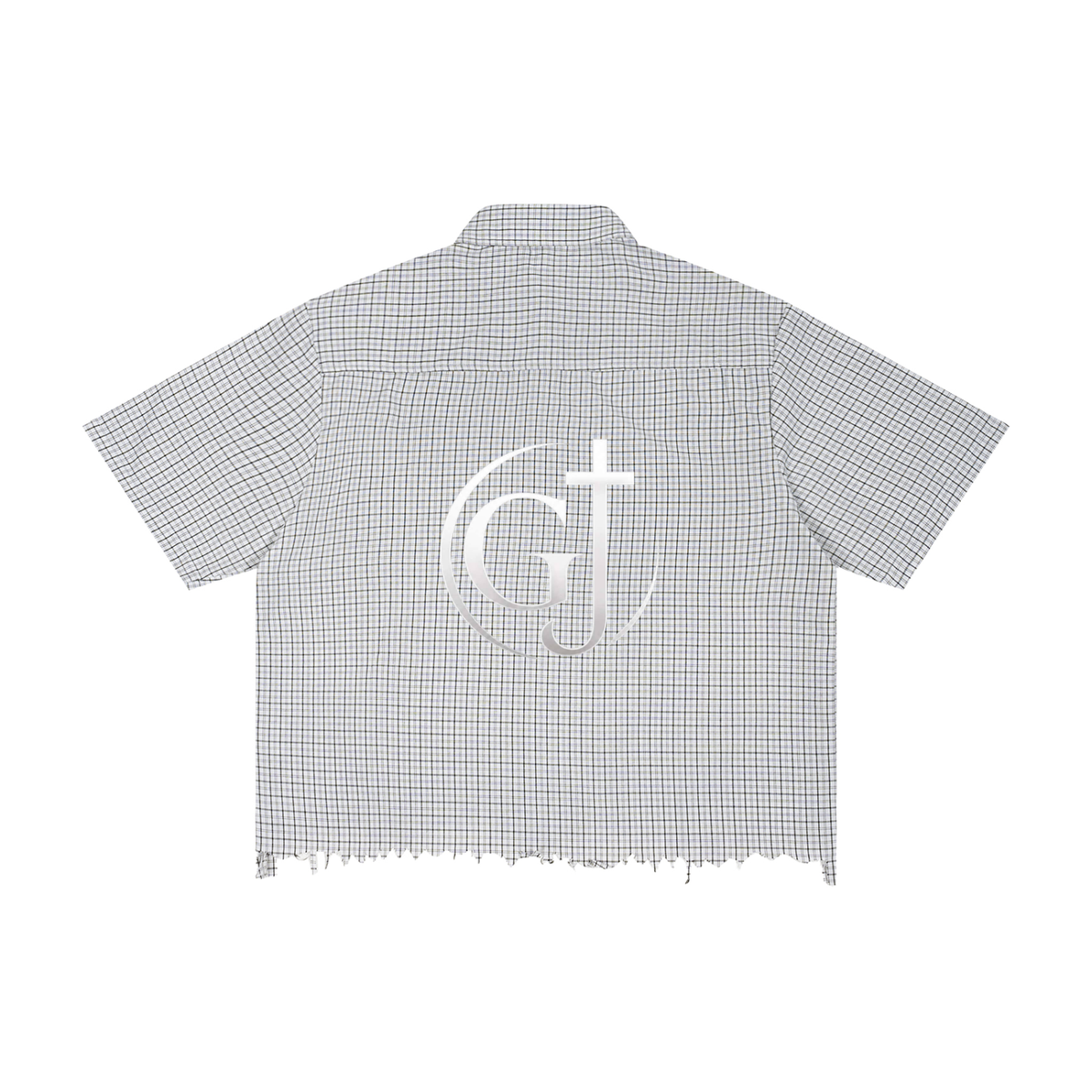 Unisex Distressed Plaid Boxy Shirt (GJ)