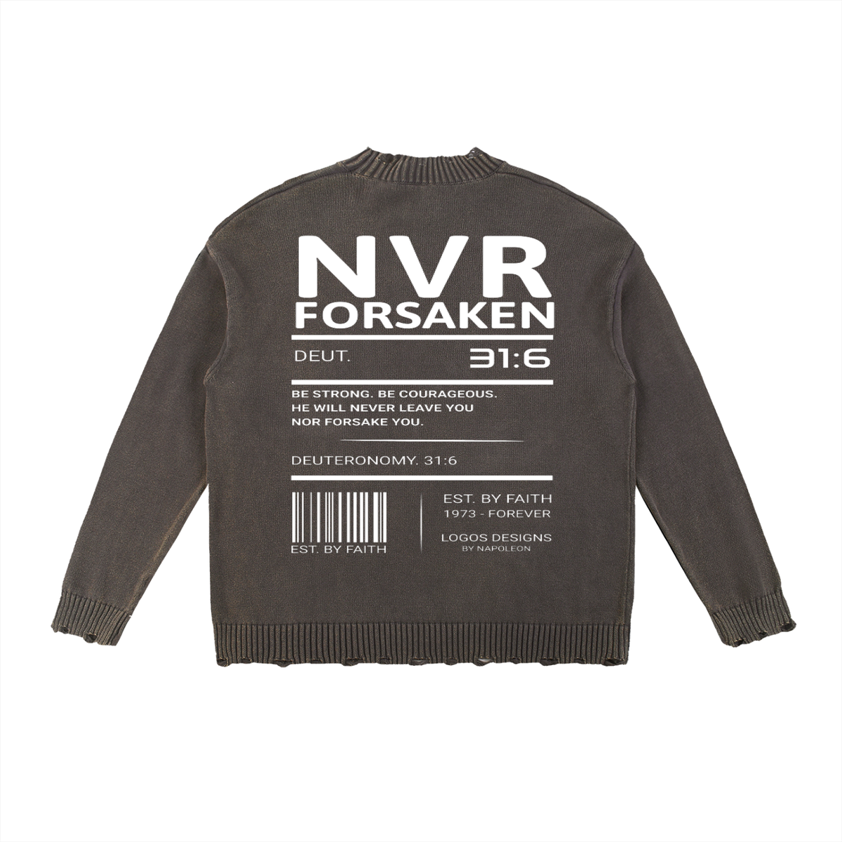 Vintage Washed Hand-Frayed Sweater