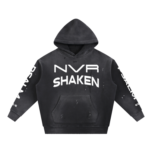 Vintage Washed Frayed Fleece Hoodie