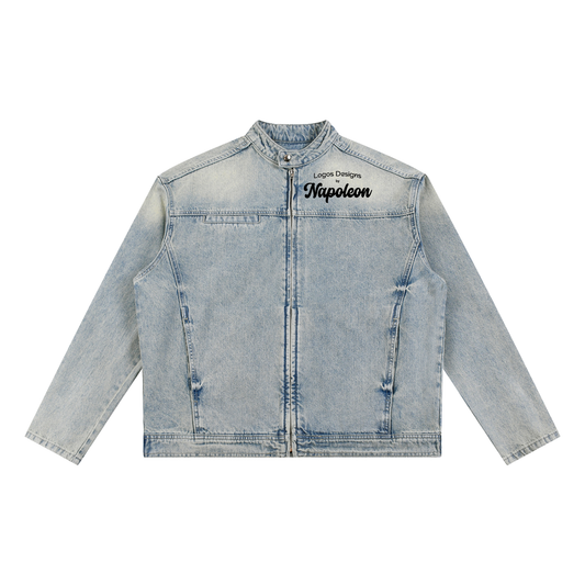 Vintage Wash Zip Denim Jacket