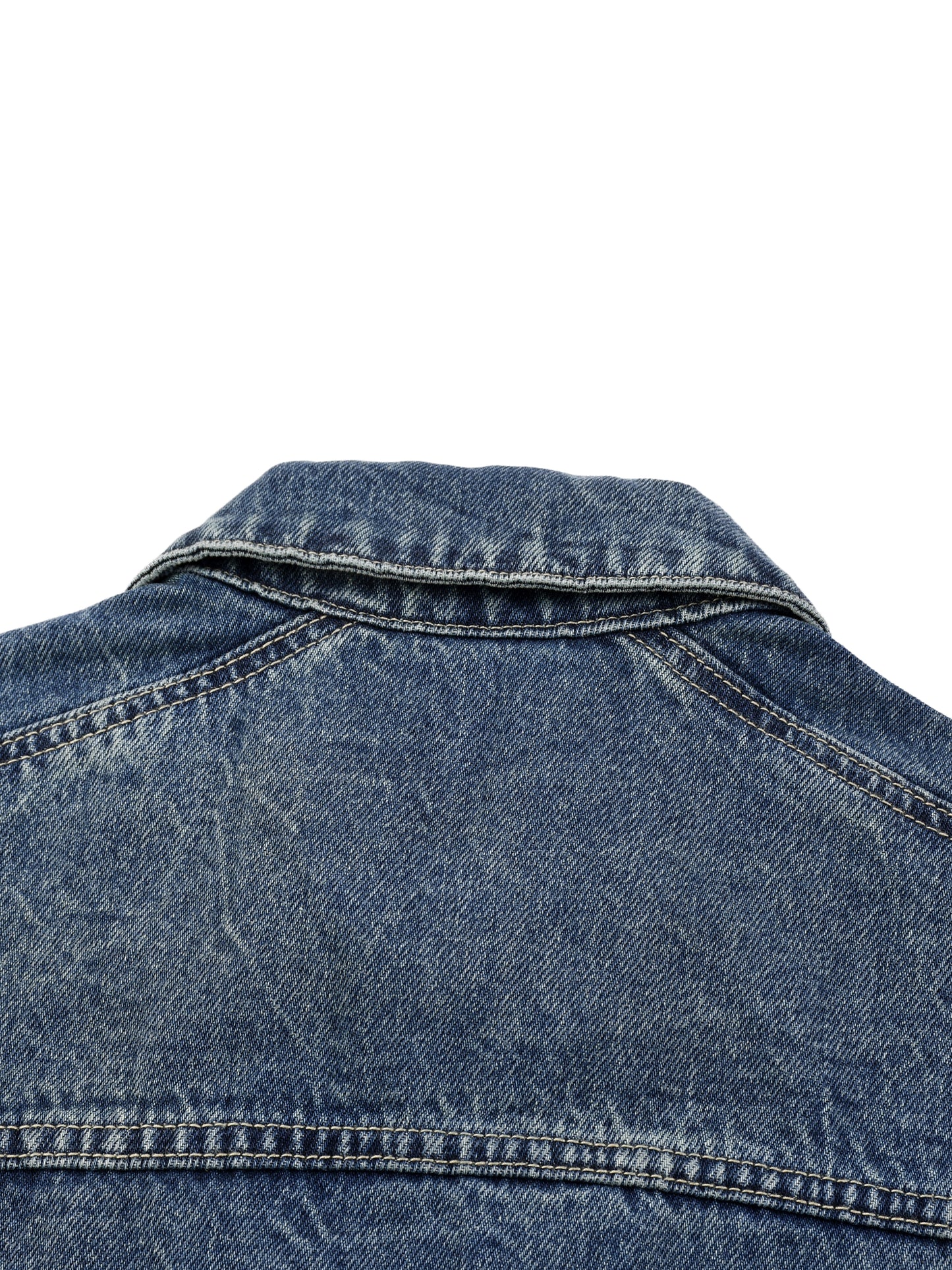 Vintage Wash Zip Up Denim Jacket