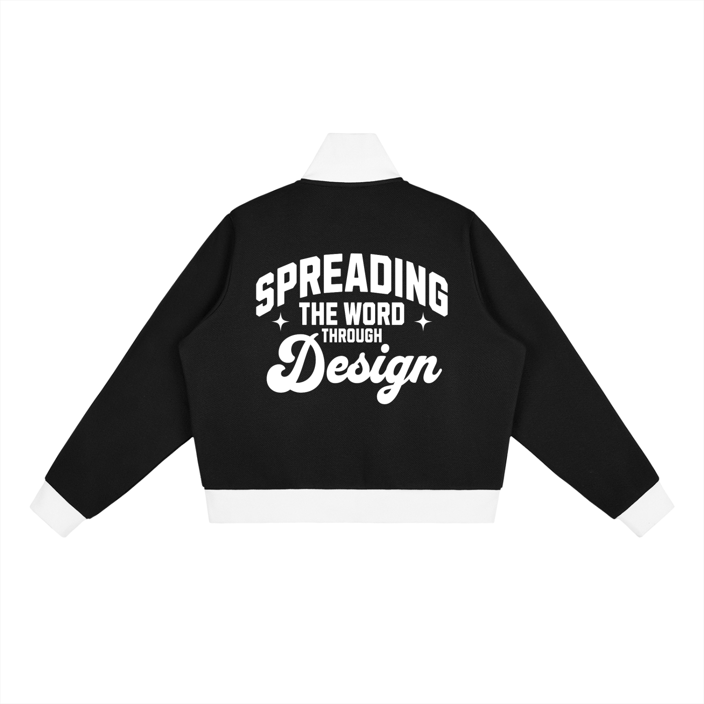 Women's Contrast Side Stripe Fleece Cropped Track Jacket