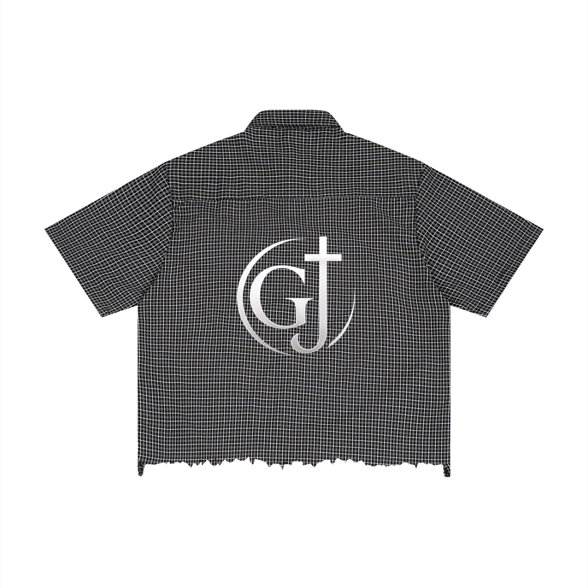 Unisex Distressed Plaid Boxy Shirt (GJ)