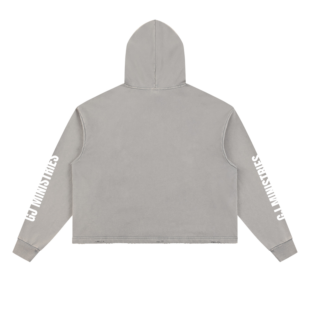 Vintage Washed Frayed-Hem Hoodie (GJ)