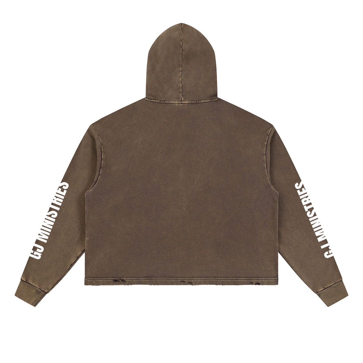 Vintage Washed Frayed-Hem Hoodie (GJ)