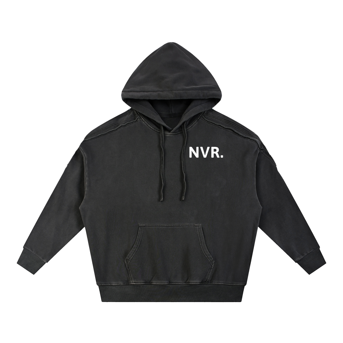 Snow Washed Tape Raw Edge Hoodie