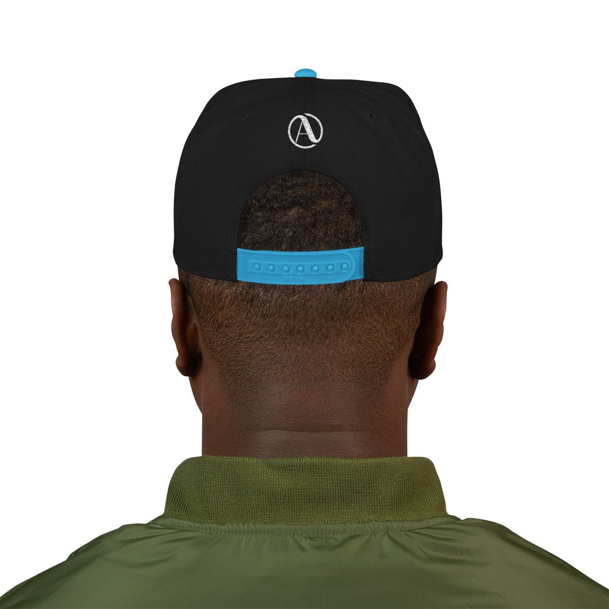 Embroidered A Circle Snapback Hat — Distressed Logo Streetwear Cap