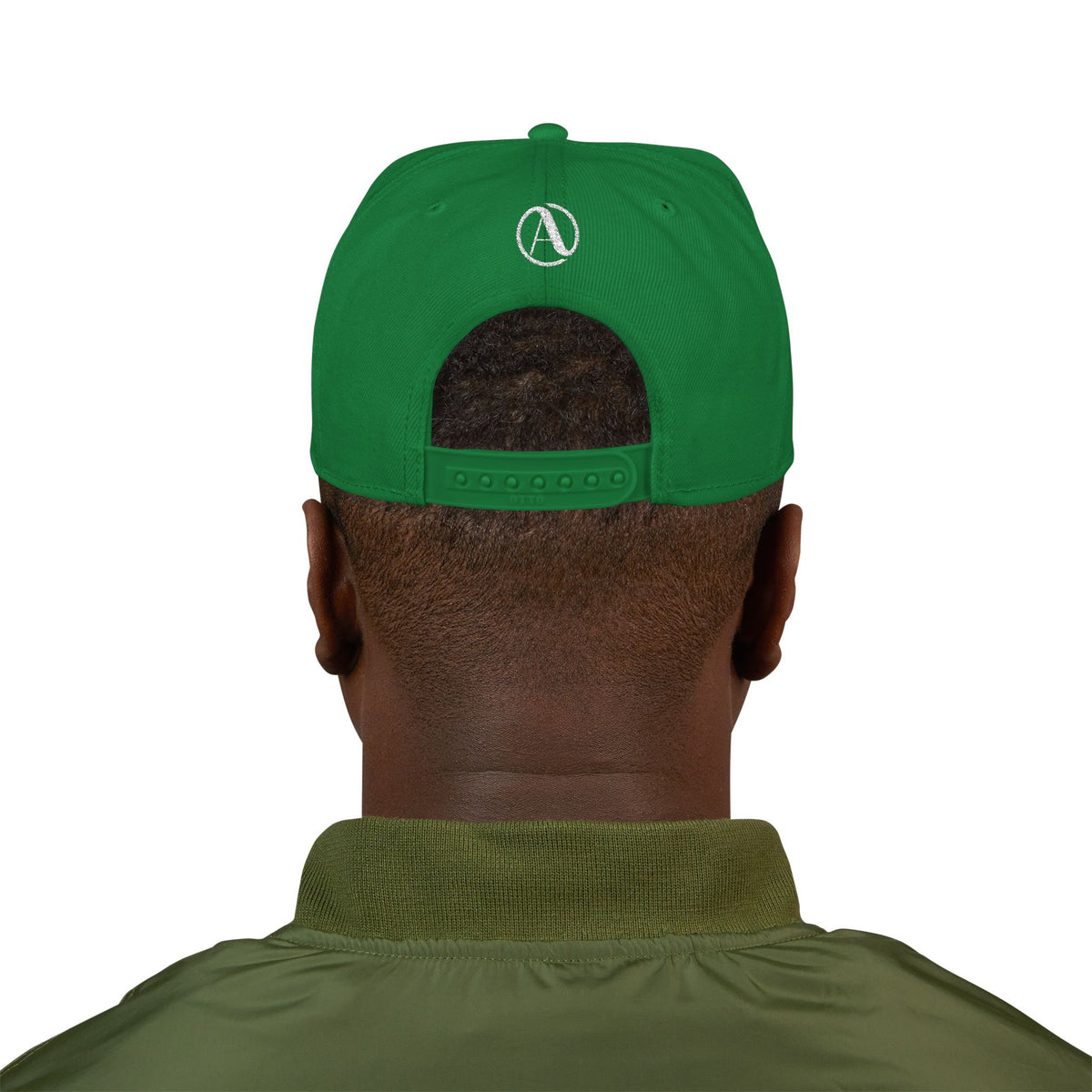 Embroidered A Circle Snapback Hat — Distressed Logo Streetwear Cap