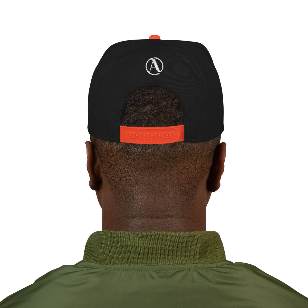 Embroidered A Circle Snapback Hat — Distressed Logo Streetwear Cap