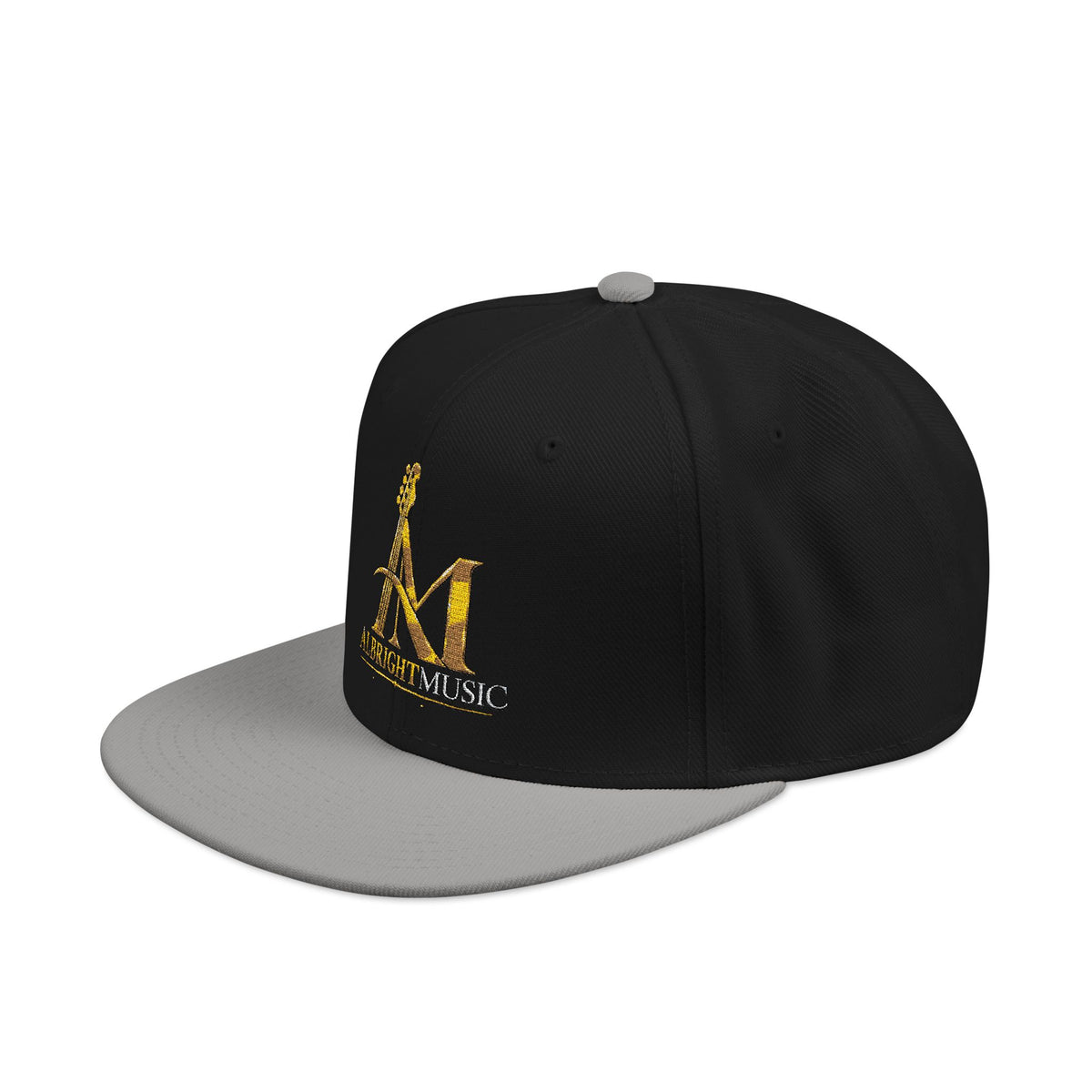 Embroidered Gold 'A' Logo Snapback Hat — Urban Music Streetwear Cap (AM)