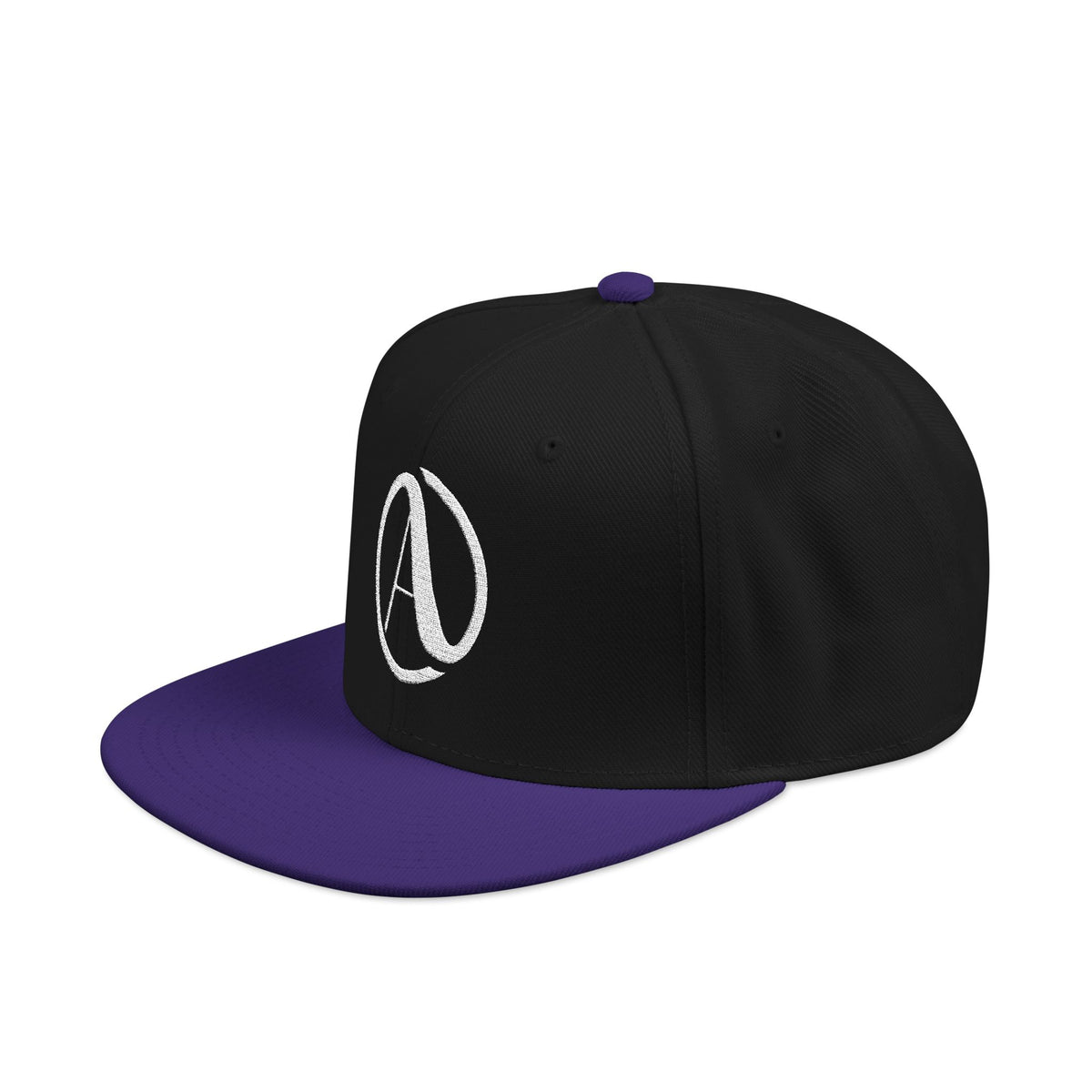 Embroidered A Circle Snapback Hat — Distressed Logo Streetwear Cap