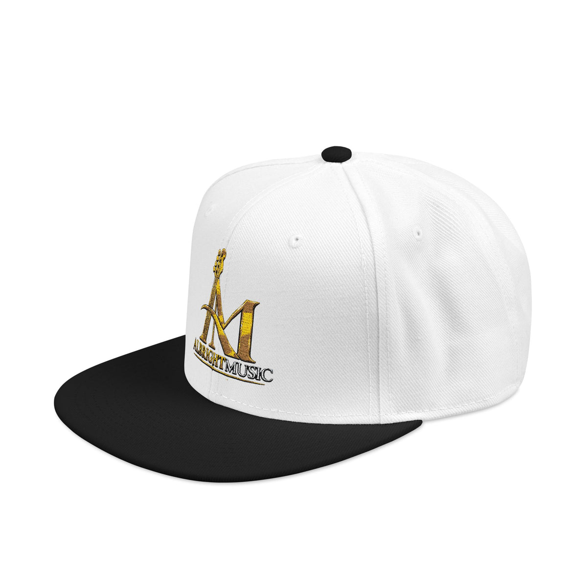 Embroidered Gold 'A' Logo Snapback Hat — Urban Music Streetwear Cap (AM)