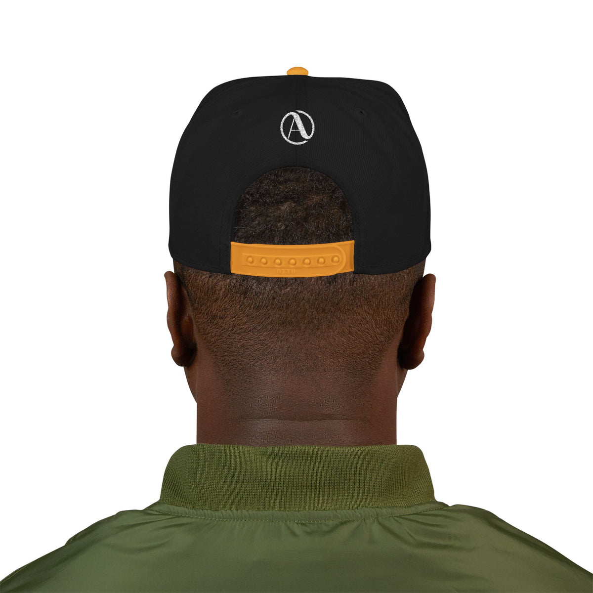 Embroidered A Circle Snapback Hat — Distressed Logo Streetwear Cap