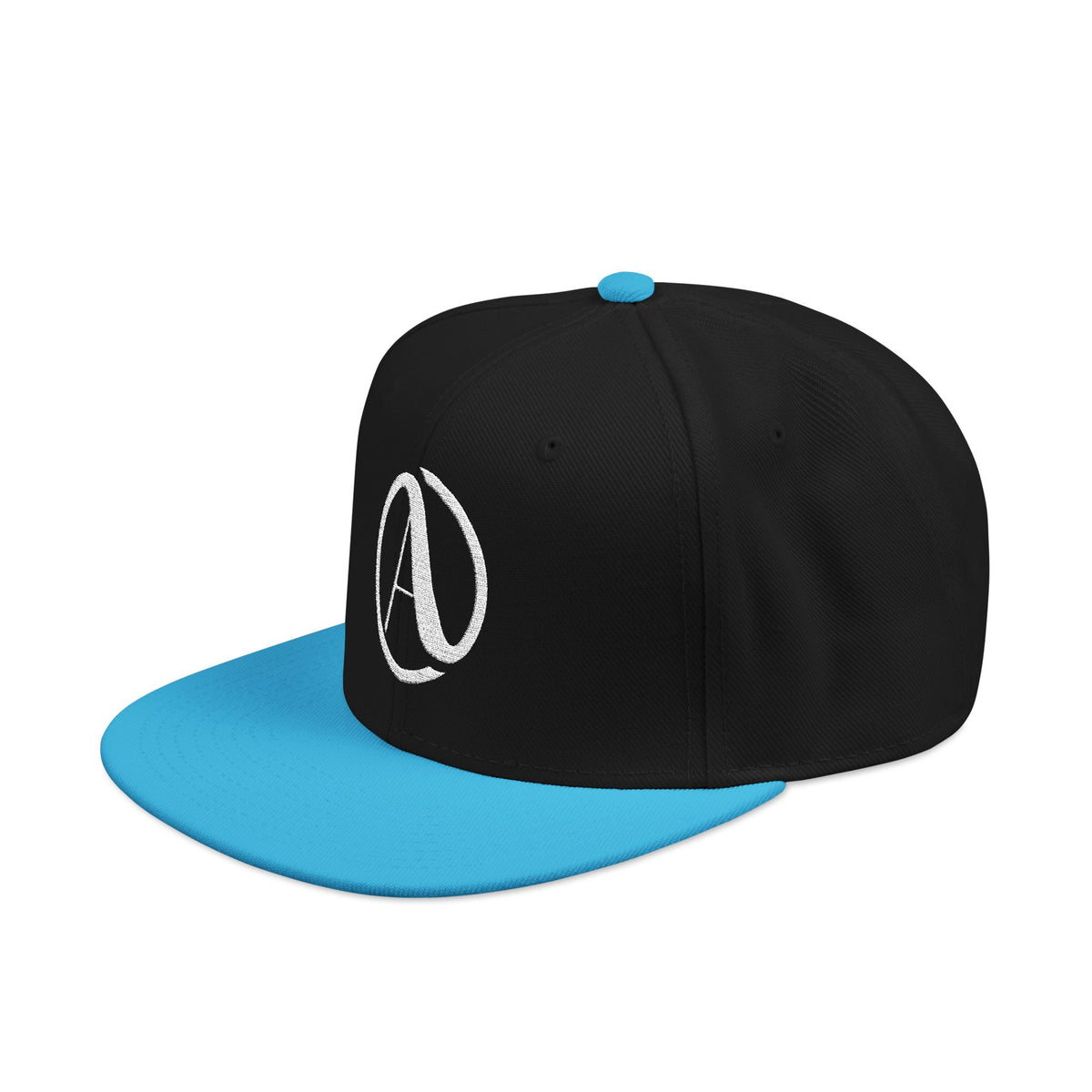 Embroidered A Circle Snapback Hat — Distressed Logo Streetwear Cap