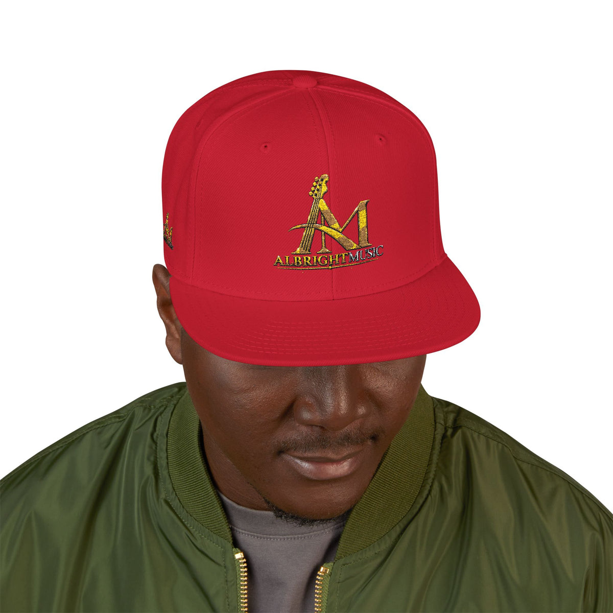 Embroidered Gold 'A' Logo Snapback Hat — Urban Music Streetwear Cap (AM)