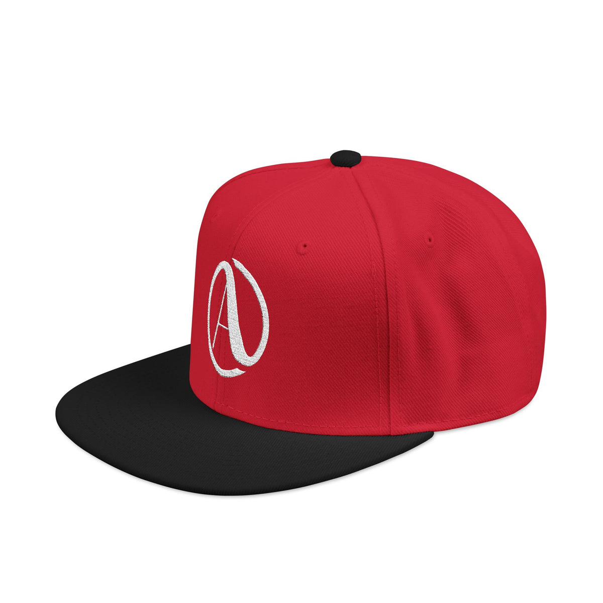Embroidered A Circle Snapback Hat — Distressed Logo Streetwear Cap