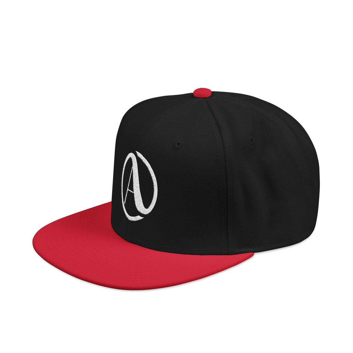 Embroidered A Circle Snapback Hat — Distressed Logo Streetwear Cap