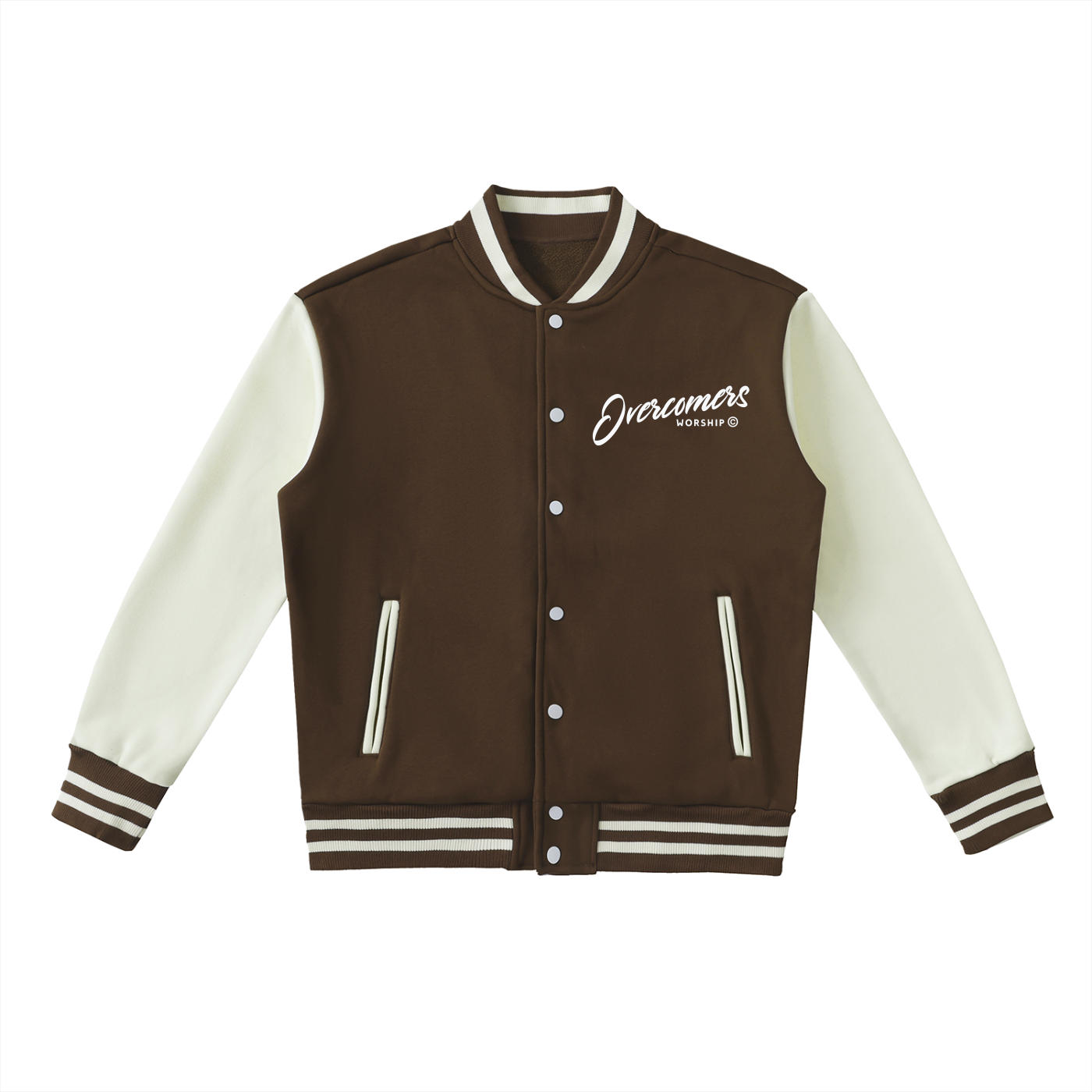 Overcomers Worship — Two-Tone Fleece Varsity Jacket