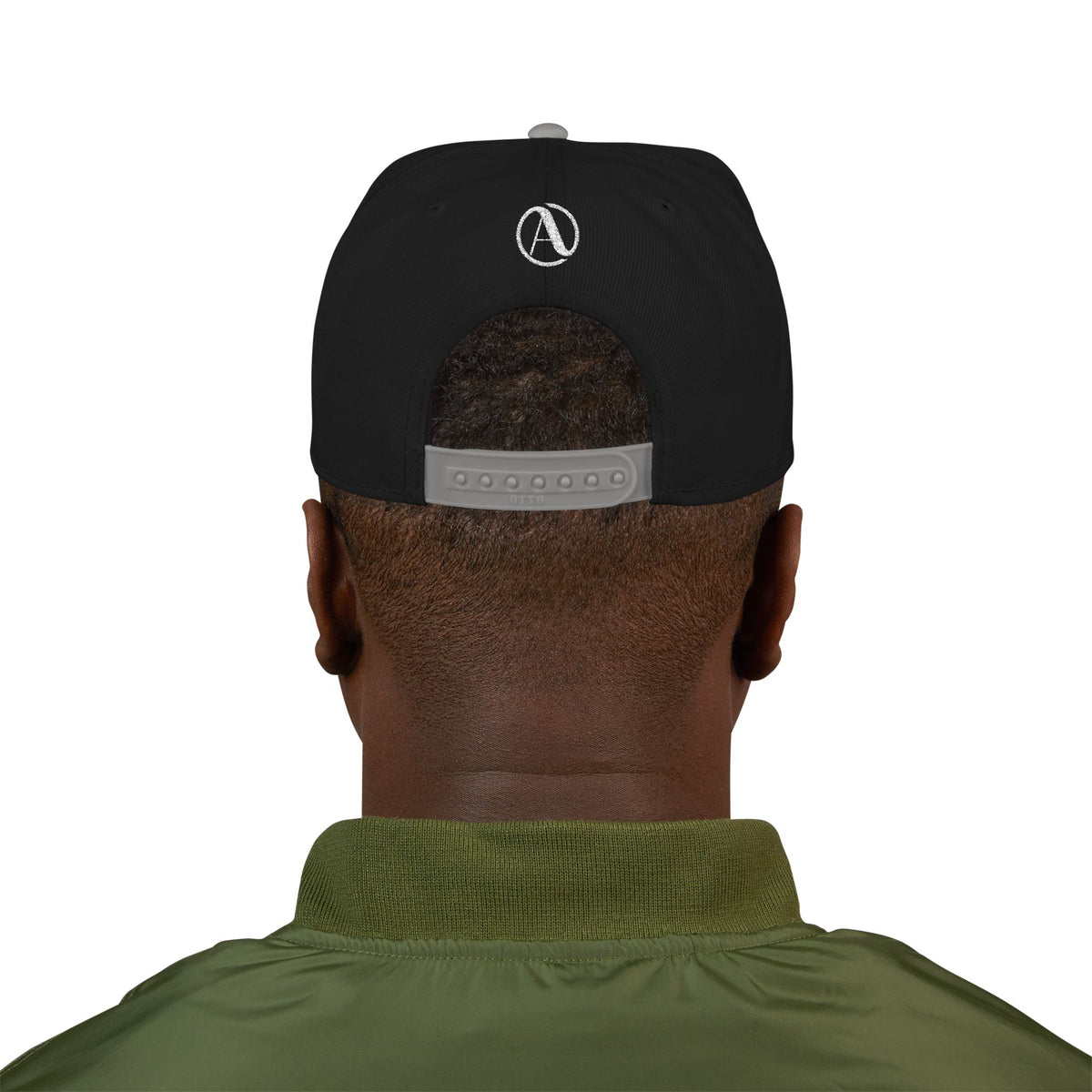 Embroidered A Circle Snapback Hat — Distressed Logo Streetwear Cap