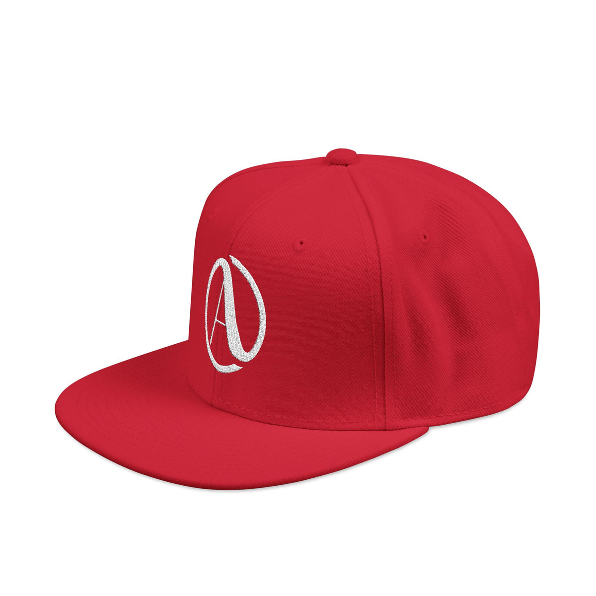 Embroidered A Circle Snapback Hat — Distressed Logo Streetwear Cap