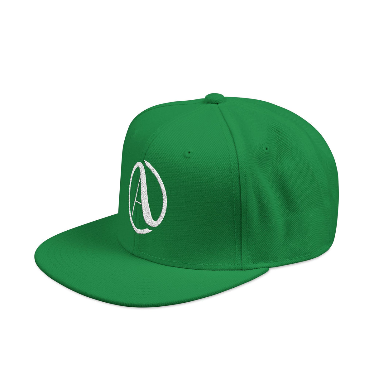 Embroidered A Circle Snapback Hat — Distressed Logo Streetwear Cap