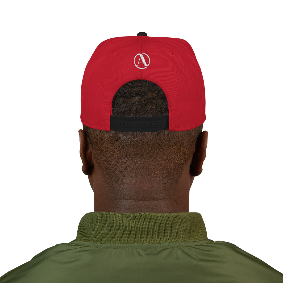 Embroidered A Circle Snapback Hat — Distressed Logo Streetwear Cap