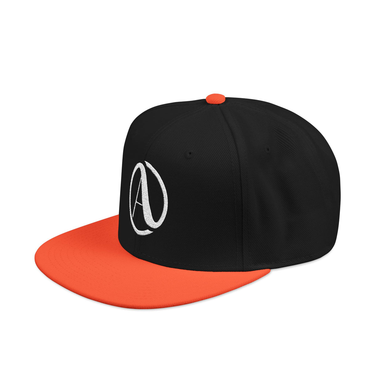 Embroidered A Circle Snapback Hat — Distressed Logo Streetwear Cap