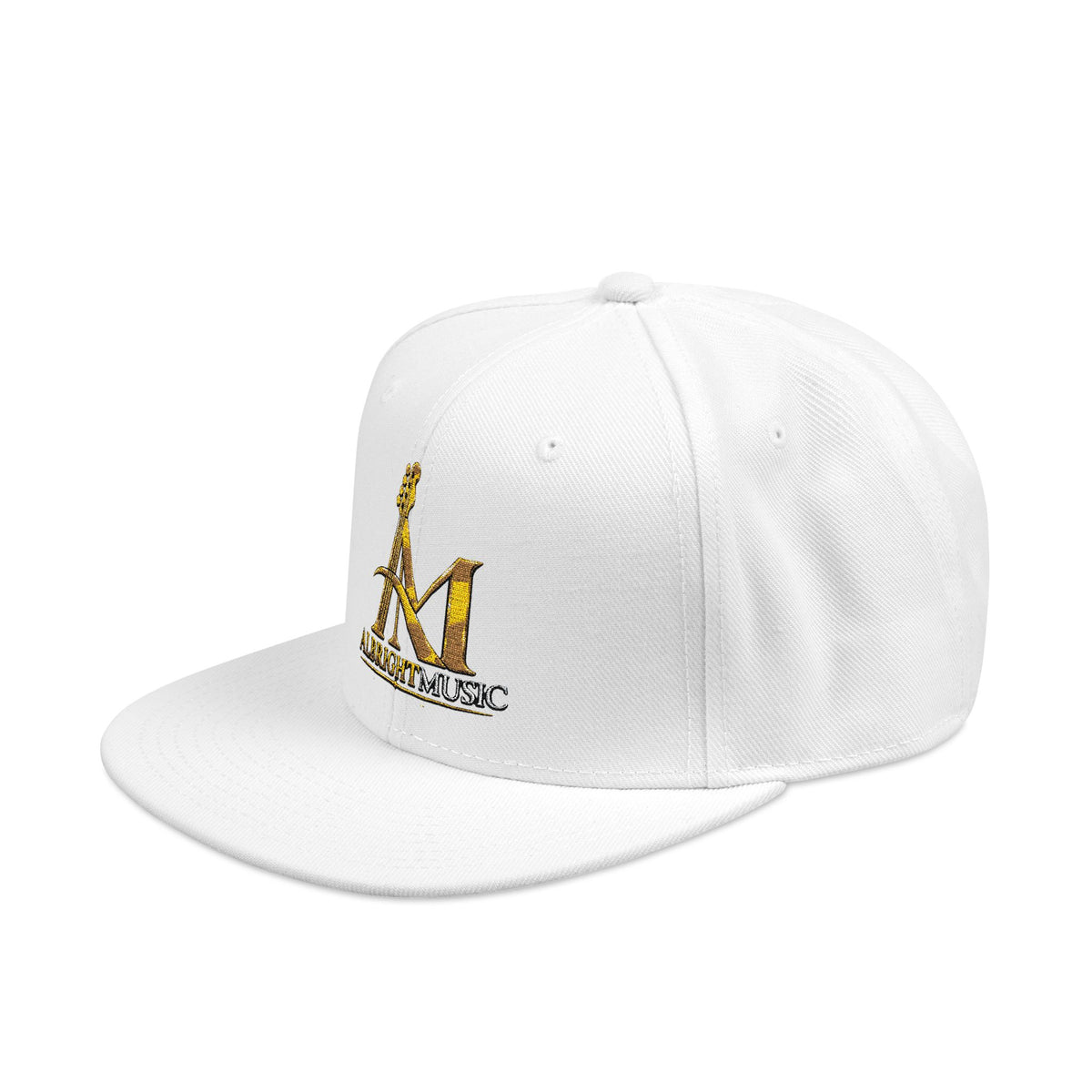 Embroidered Gold 'A' Logo Snapback Hat — Urban Music Streetwear Cap (AM)