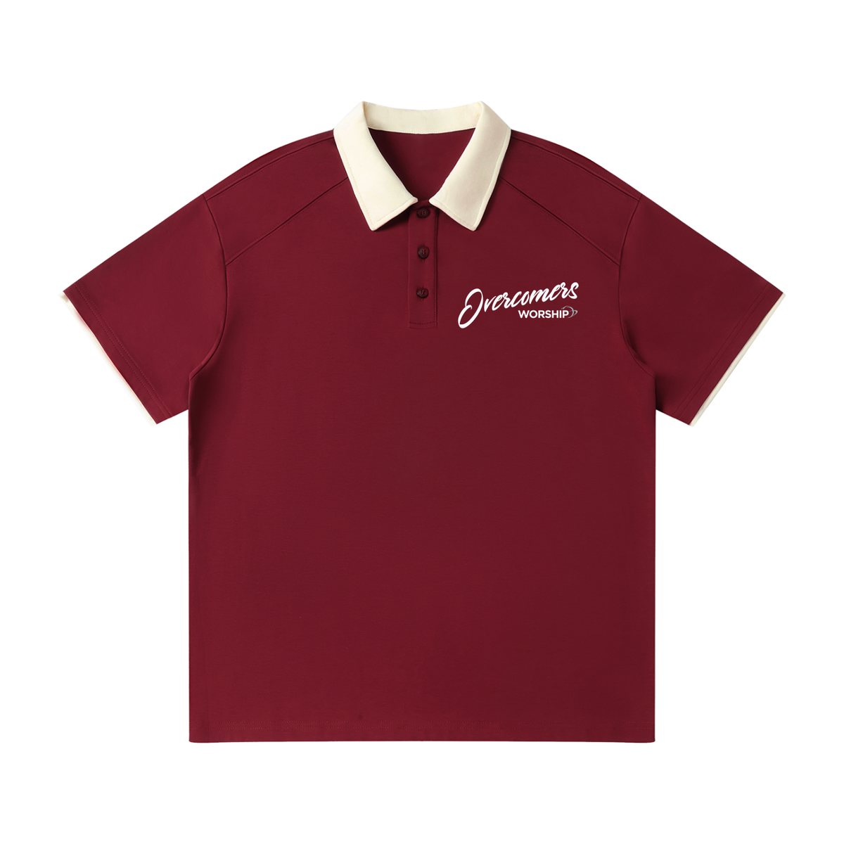 Overcomers Worship Contrast Collar Raglan Polo