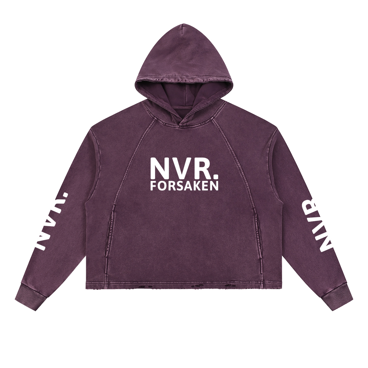 Vintage Washed Frayed-Hem Hoodie (NVR)