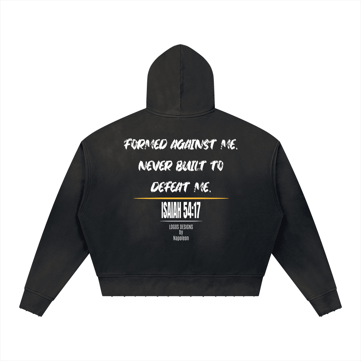 Unisex Sunfade Distressed Boxy Hoodie (Undefeated)