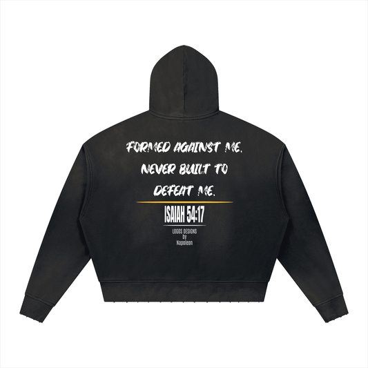 Unisex Sunfade Distressed Boxy Hoodie (Undefeated)
