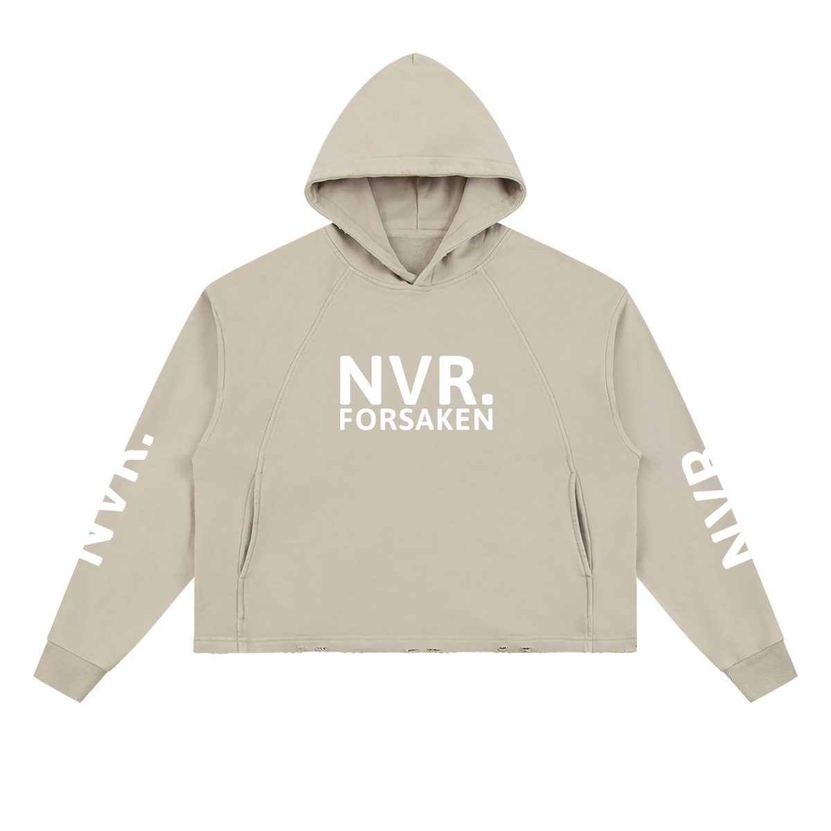 Vintage Washed Frayed-Hem Hoodie (NVR)