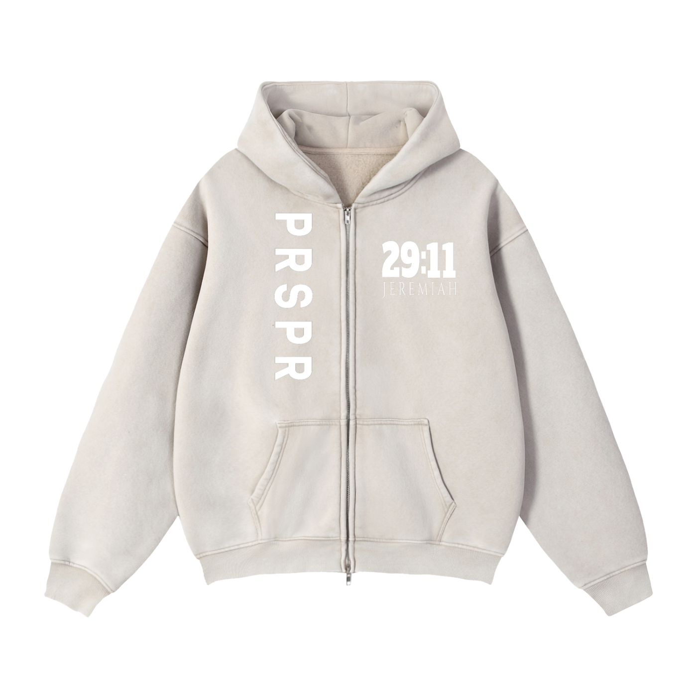 Zip-Through Boxy Fleece Hoodie