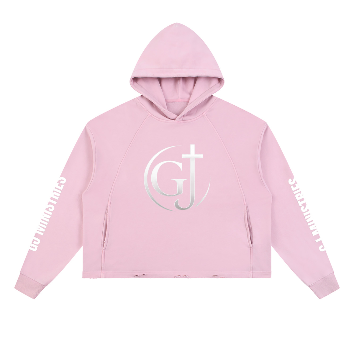 Vintage Washed Frayed-Hem Hoodie (GJ)
