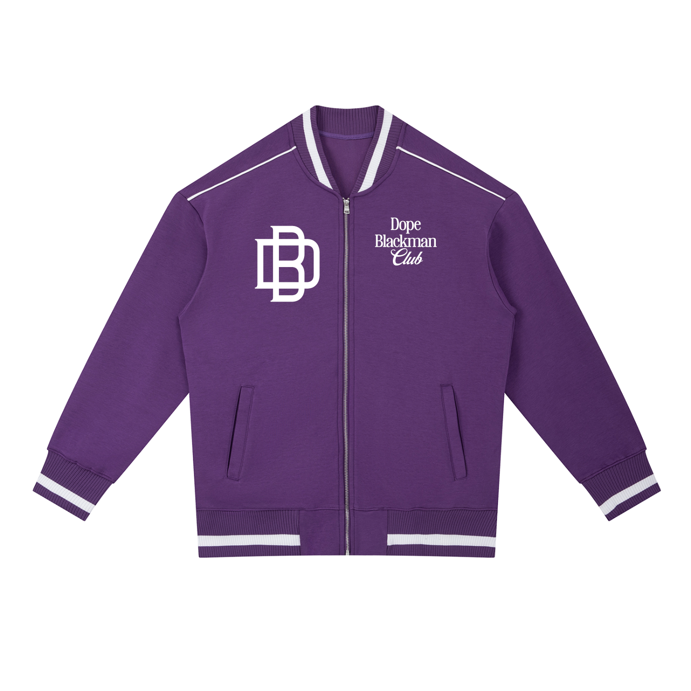 Dope Blackman Club Contrast Piping Zip Bomber Jacket