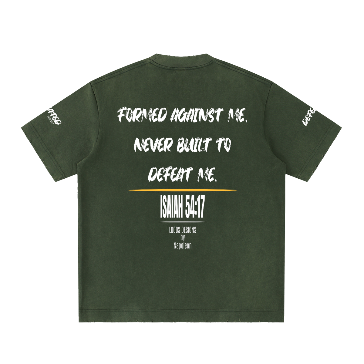 Heavyweight Vintage Washed Frayed T-Shirt (Undefeated)