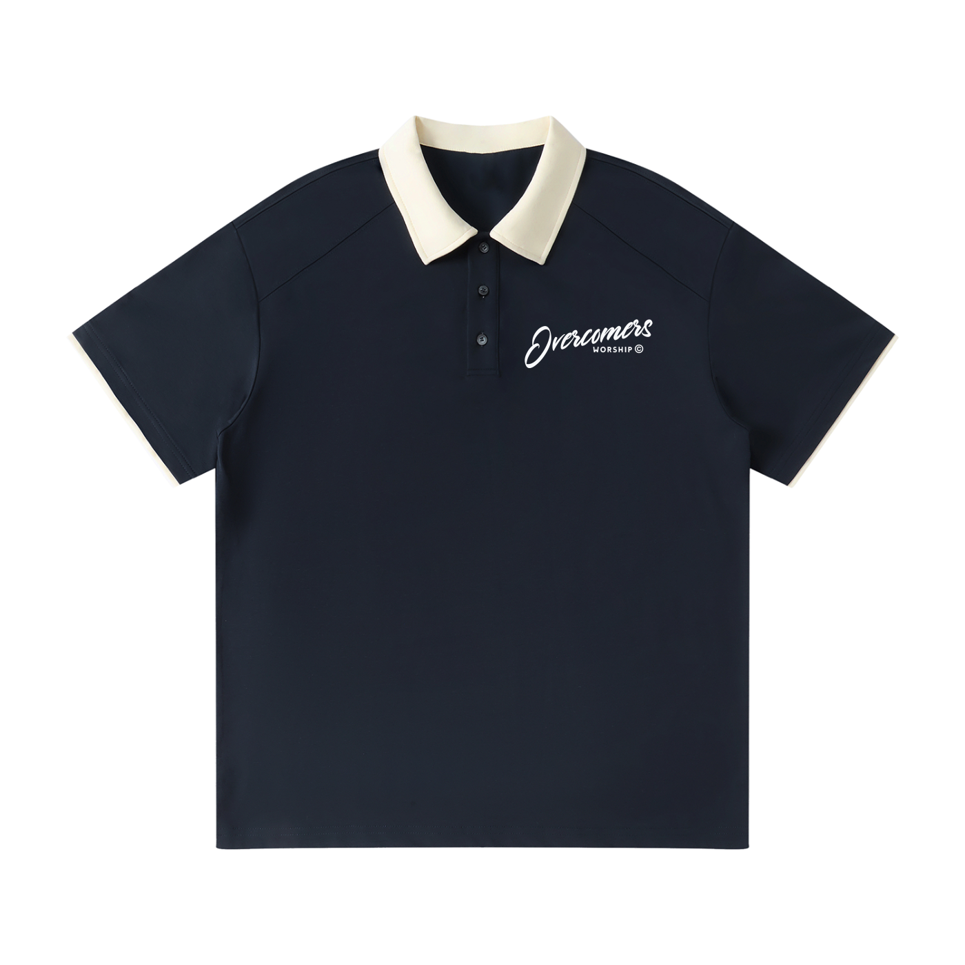 Overcomers Worship Contrast Collar Raglan Polo