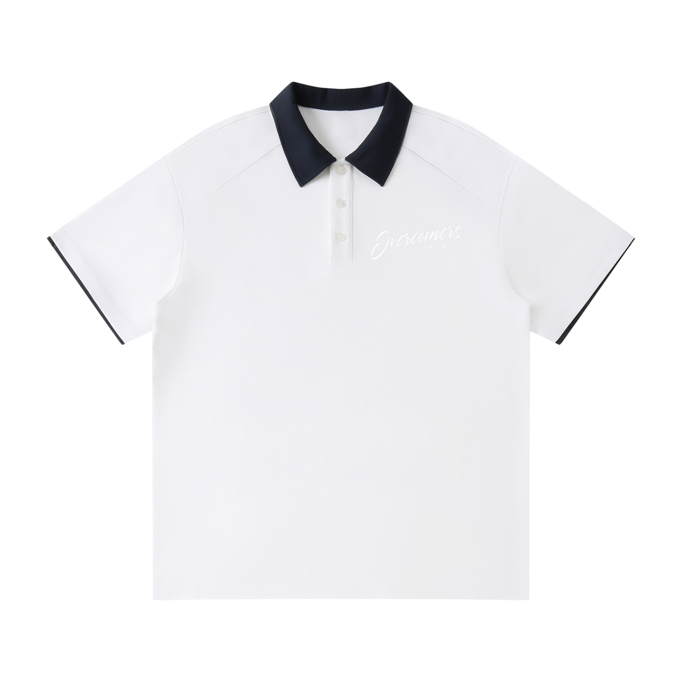 Overcomers Worship Contrast Collar Raglan Polo
