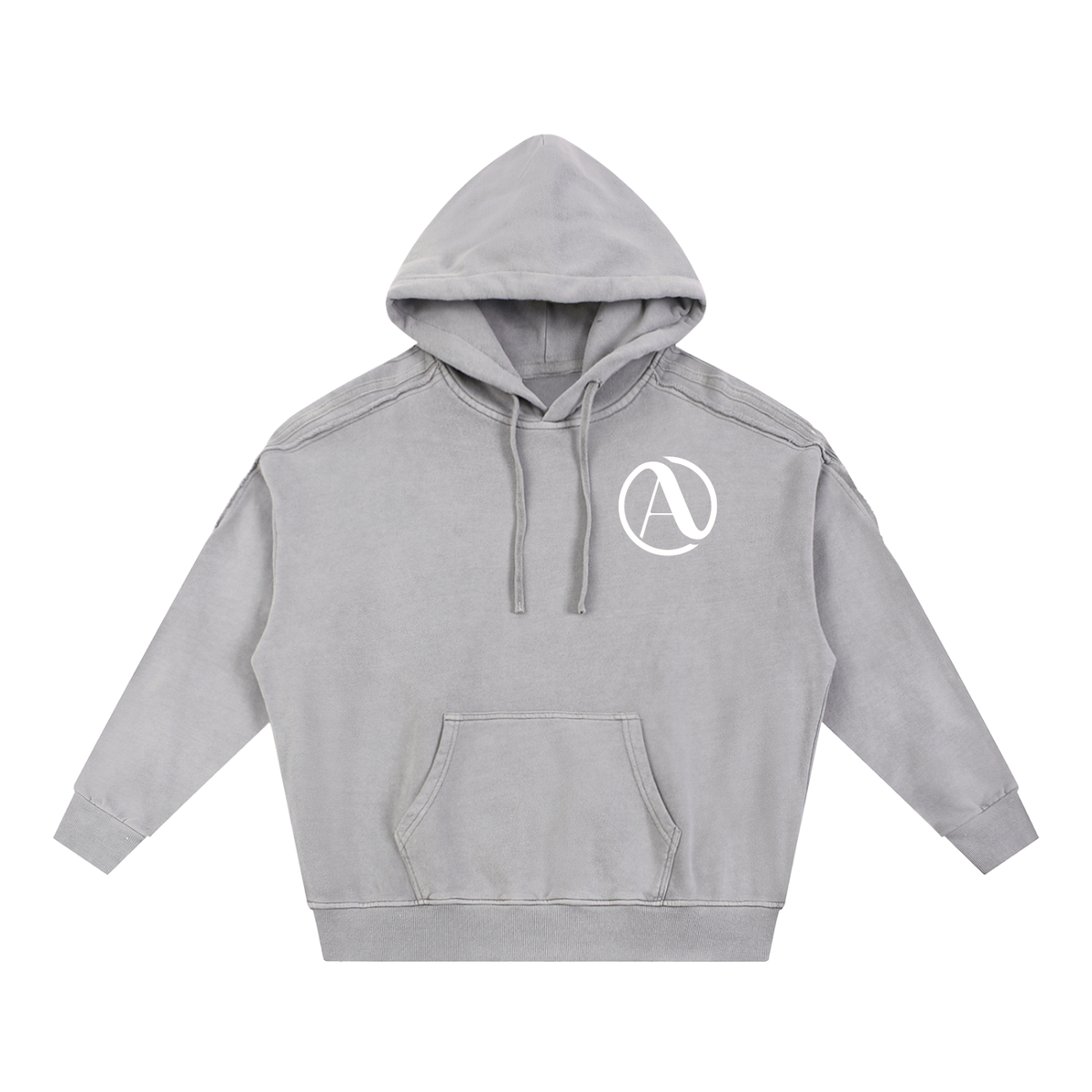 Snow Washed Tape Raw Edge Hoodie
