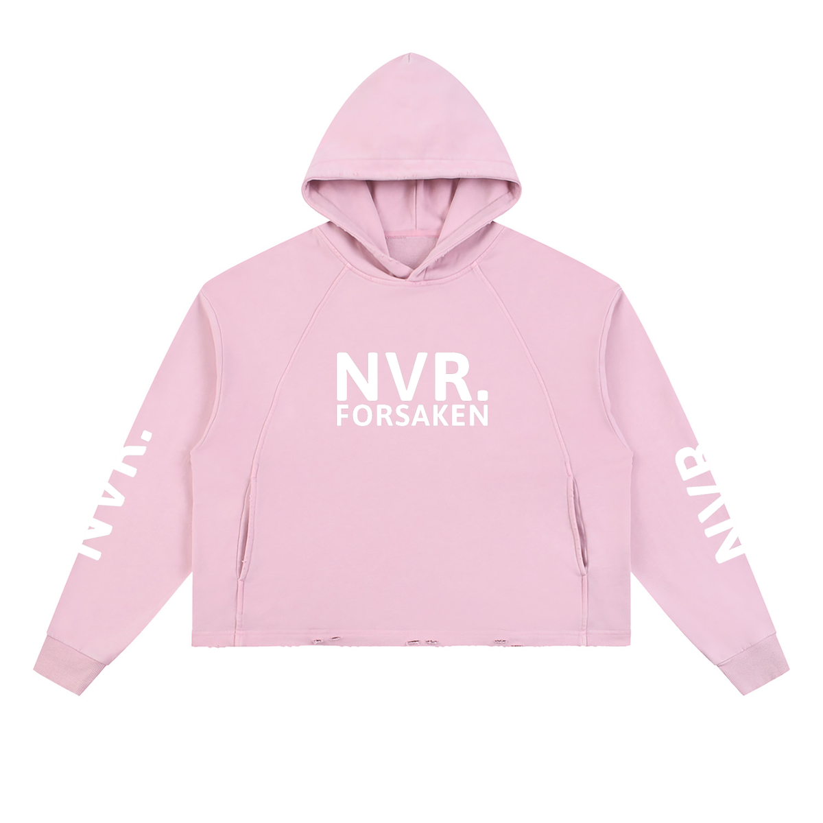 Vintage Washed Frayed-Hem Hoodie (NVR)