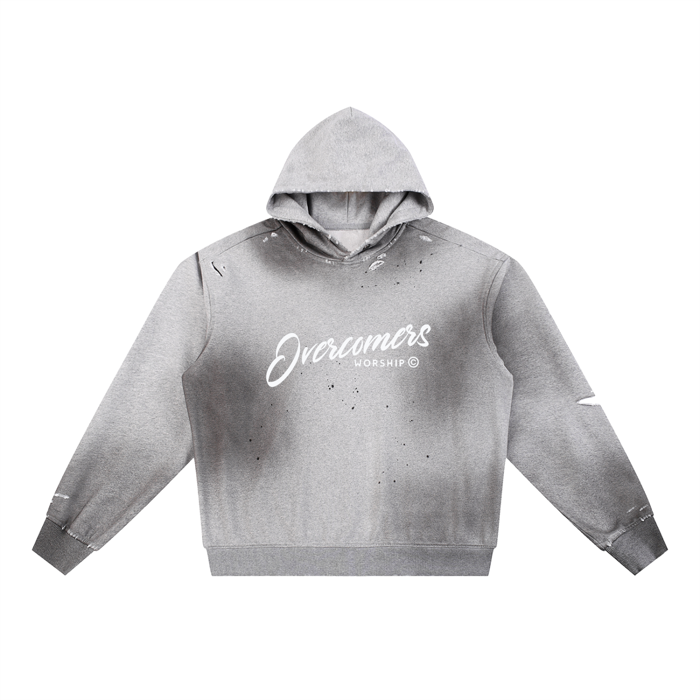 Overcomers Worship — Sun Fade Frayed Fleece Hoodie