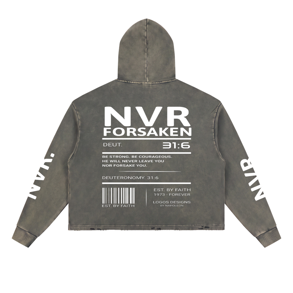 Vintage Washed Frayed-Hem Hoodie (NVR)