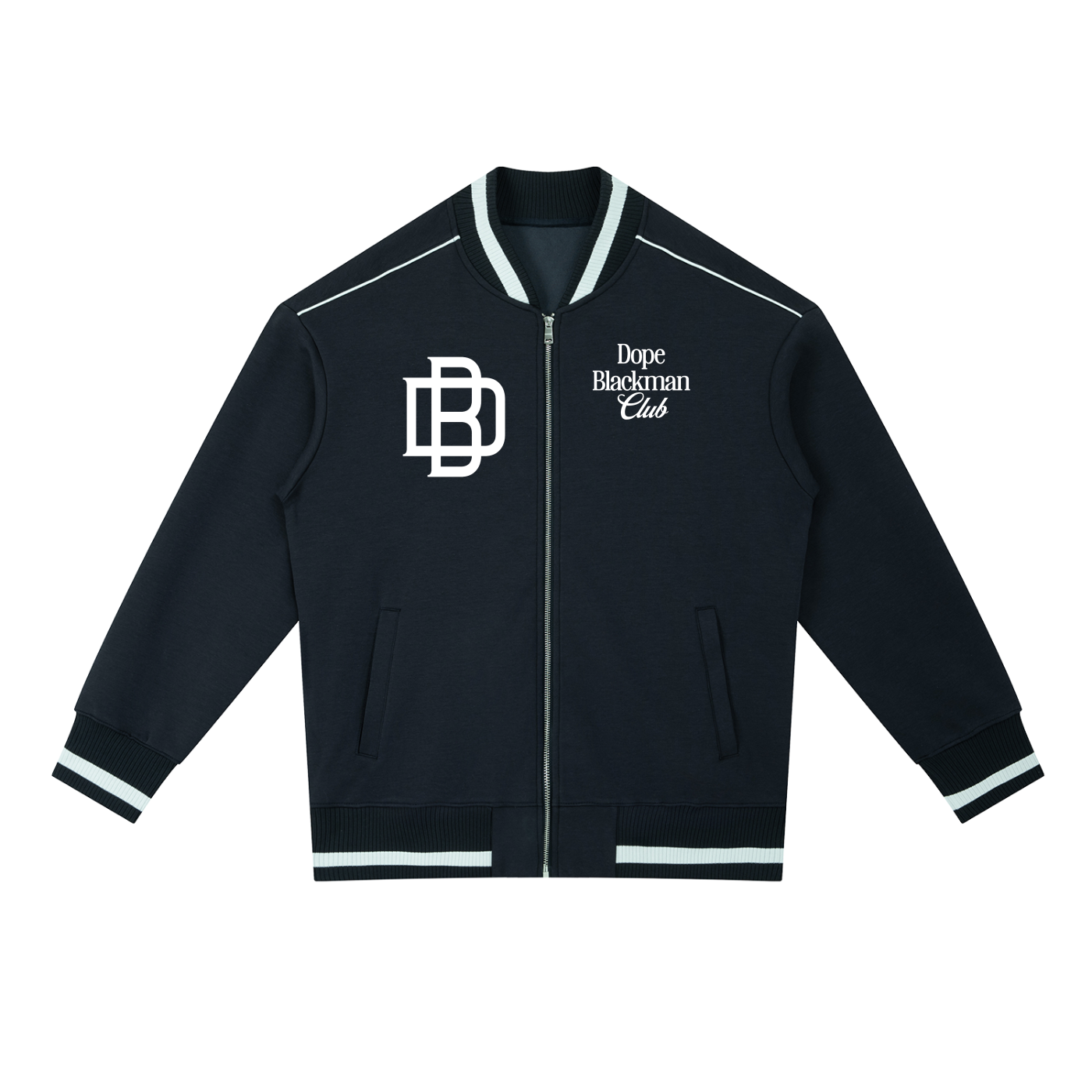 Dope Blackman Club Contrast Piping Zip Bomber Jacket