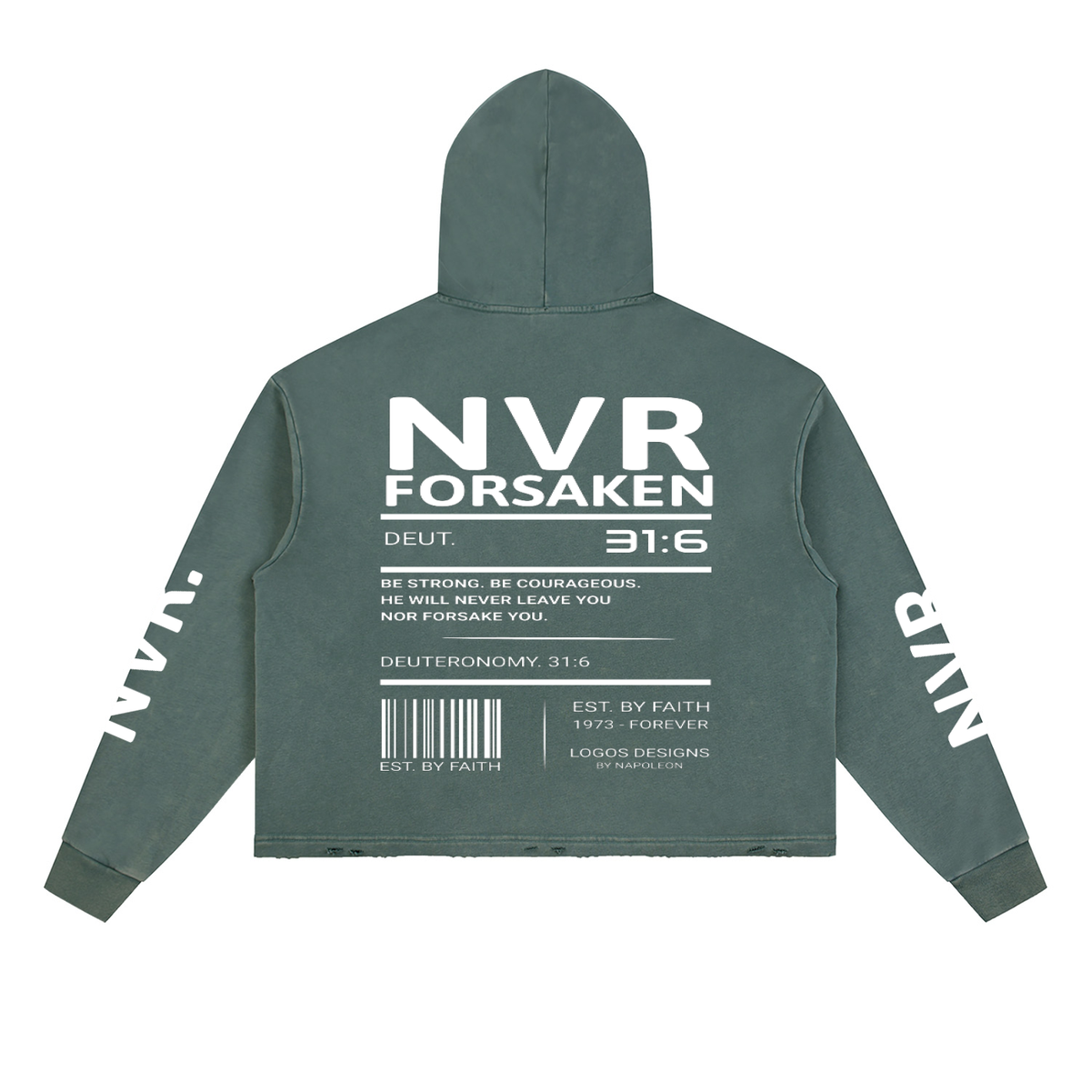 Vintage Washed Frayed-Hem Hoodie (NVR)