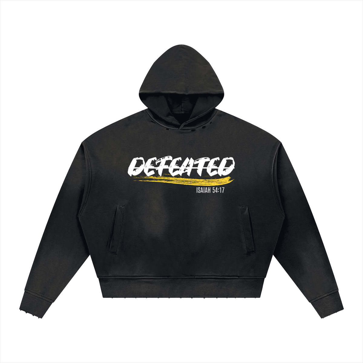 Unisex Sunfade Distressed Boxy Hoodie (Undefeated)
