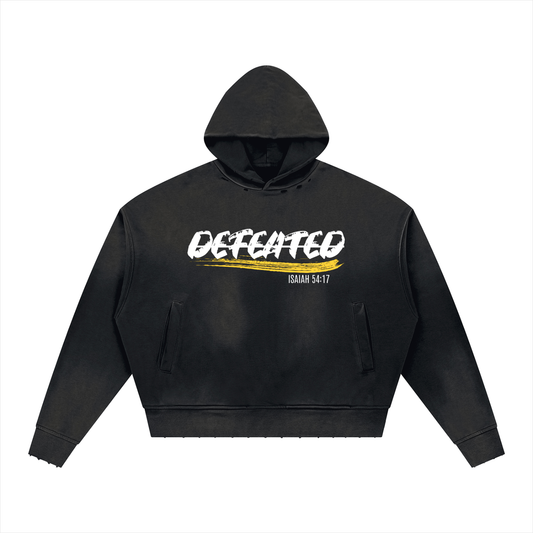 Unisex Sunfade Distressed Boxy Hoodie (Undefeated)