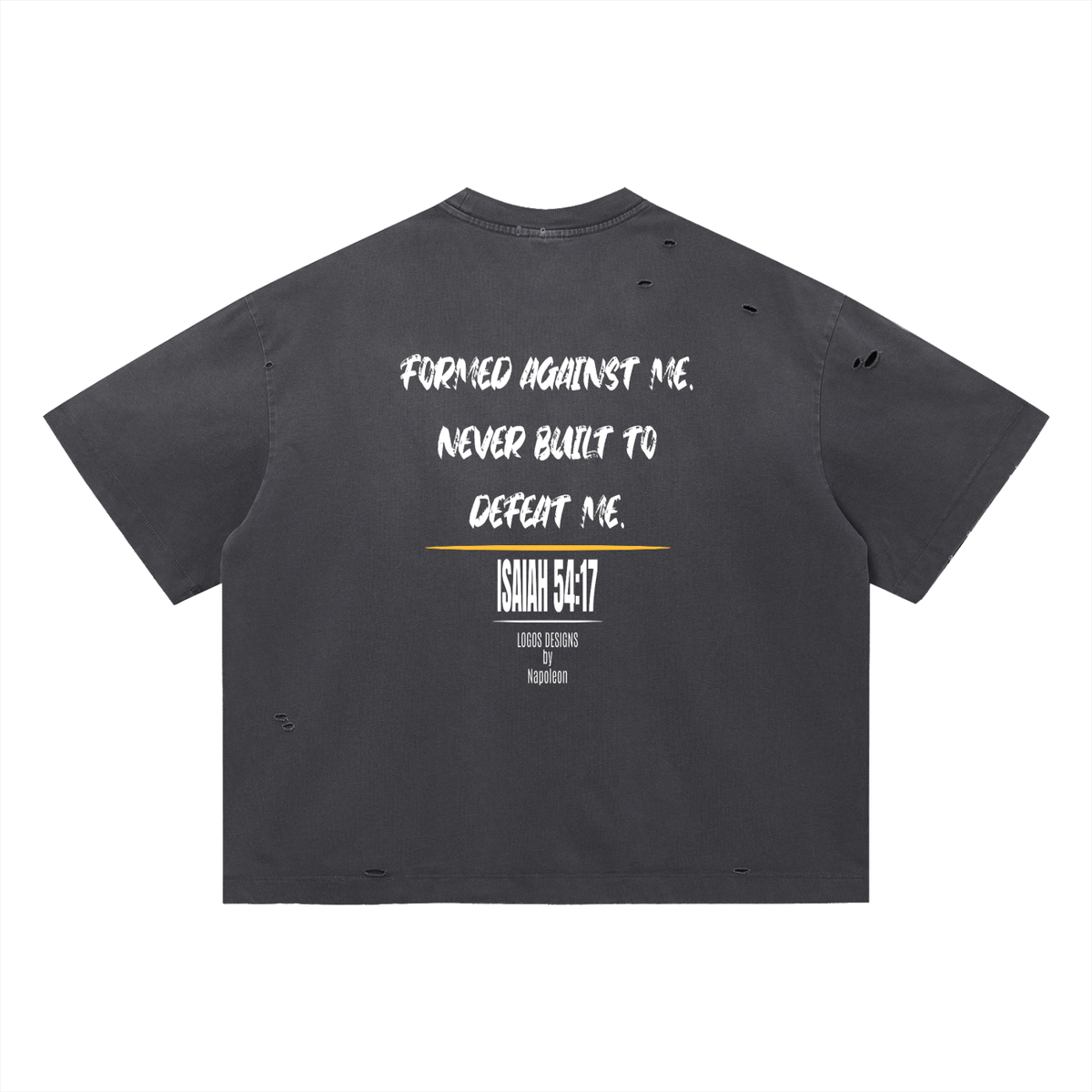 Vintage Washed Distressed Boxy Oversized T-Shirt (UNDEFEATED)